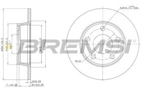 BREMSI CD7177S - B. DISC REAR DIA.255 SOLID AUDI A6 2.4