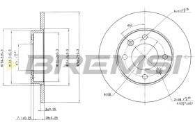 BREMSI CD7178S - B. DISC REAR DIA.247 SOLID CITROEN C2