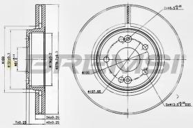 BREMSI CD7182V - B. DISC FRONT DIA.280 VENT. RENAULT LAGU