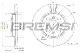 BREMSI CD7189V - B. DISC FRONT DIA.280 VENT. HONDA CIVIC