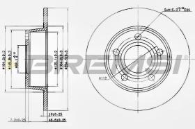 BREMSI CD7190S - B. DISC REAR DIA.255 SOLID AUDI A6 2.5