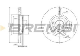 BREMSI CD7191V - B. DISC FRONT DIA.285 VENT. FIAT CROMA