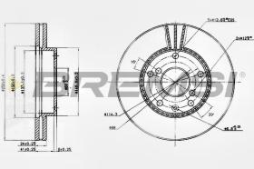 BREMSI CD7192V - B. DISC FRONT DIA.256 VENT. DAEWOO LEGAN