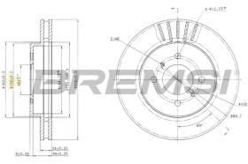 BREMSI CD7193V - B. DISC FRONT DIA.256 VENT. MITSUB COLT