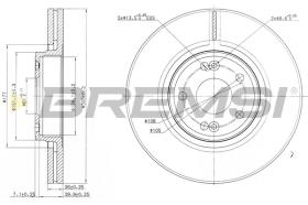 BREMSI CD7205V - B. DISC FRONT DIA.300 VENT. RENAULT LAGU