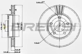 BREMSI CD7209V - B. DISC FRONT DIA.278 VENT. FORD MAVERIC