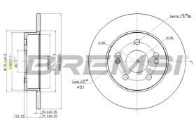 BREMSI CD7213S - B. DISC REAR DIA.265 SOLID RENAULT SCENI