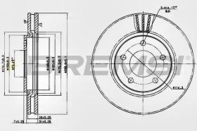 BREMSI CD7214V - B. DISC FRONT DIA.281 VENT. CHRYSLER VOY