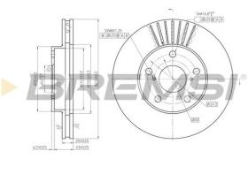 BREMSI CD7216V - B. DISC FRONT DIA.275 VENT. TOYOTA RAV 4