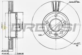 BREMSI CD7253V - B. DISC FRONT DIA.308 VENT. VW TOUAREG