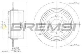 BREMSI CD7259S - B. DISC REAR DIA.283 SOLID VOLVO S70