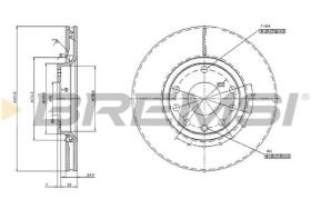 BREMSI CD7261V - B. DISC FRONT DIA.308 VENT. OPEL ASTRA