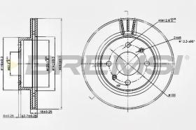 BREMSI CD7268V - B. DISC FRONT DIA.241 VENT. KIA PICANTO