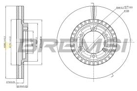 BREMSI CD7269V - B. DISC FRONT DIA.280 VENT. HYUNDAI TERR