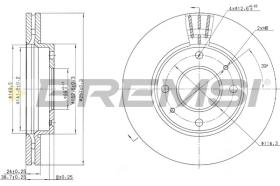 BREMSI CD7270V - B. DISC FRONT DIA.257 VENT. HYUNDAI ELAN