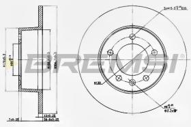 BREMSI CD7272S - B. DISC REAR DIA.305 SOLID NISSAN INTERS