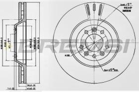 BREMSI CD7274V - B. DISC FRONT DIA.330 VENT. CITROEN C5