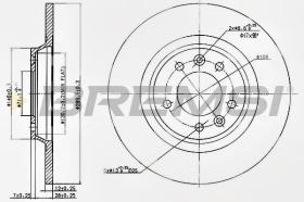 BREMSI CD7275S - B. DISC REAR DIA.290 SOLID CITROEN C5