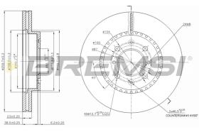 BREMSI CD7281V - B. DISC FRONT DIA.260 VENT. HONDA CIVIC