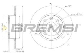 BREMSI CD7283S - B. DISC REAR DIA.240 SOLID OPEL CORSA