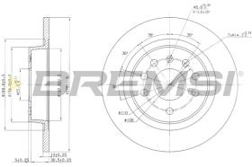 BREMSI CD7288S - B. DISC REAR DIA.278 SOLID FIAT CROMA