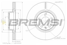 BREMSI CD7291V - B. DISC FRONT DIA.257 SOLID AUDI A6