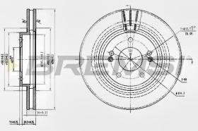 BREMSI CD7292V - B. DISC FRONT DIA.294 VENT. MITSUB ASX