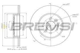 BREMSI CD7295S - B. DISC REAR DIA.280 SOLID RENAULT KANGO