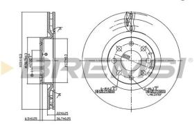 BREMSI CD7298V - B. DISC FRONT DIA.284 VENT. FIAT DOBLO