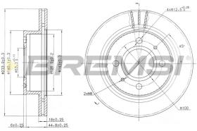 BREMSI CD7301V - B. DISC FRONT DIA.234 VENT. HYUNDAI ATOS