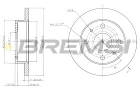 BREMSI CD7302S - B. DISC FRONT DIA.211 SOLID DACIA LOGAN