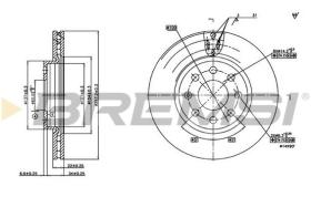 BREMSI CD7304V - B. DISC FRONT DIA.257 VENT. FIAT PUNTO