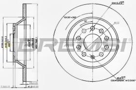 BREMSI CD7307S - B. DISC REAR DIA.302 SOLID AUDI A6