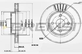 BREMSI CD7309V - B. DISC FRONT DIA.255 VENT. TOYOTA COROL