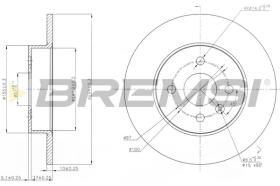 BREMSI CD7313S - B. DISC REAR DIA.264 SOLID OPEL MERIVA