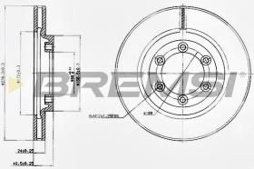 BREMSI CD7346V - B. DISC FRONT DIA.278 VENT. DAEWOO KORAN