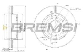 BREMSI CD7356V - B. DISC FRONT DIA.250 VENT. NISSAN VANET