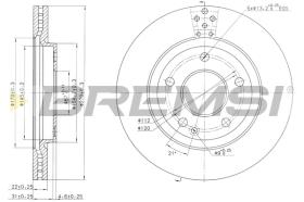 BREMSI CD7363V - B. DISC FRONT DIA.270 VENT. MERCED VANEO