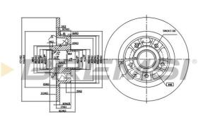 BREMSI CD7364S - B. DISC REAR DIA.274 SOLID RENAULT LAGUN