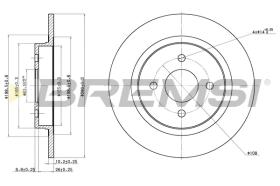 BREMSI CD7367S - B. DISC REAR DIA.280 SOLID FORD FOCUS