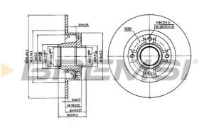 BREMSI CD7369S - B. DISC REAR DIA.240 SOLID RENAULT CLIO