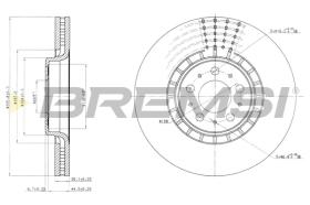 BREMSI CD7371V - B. DISC FRONT DIA.336 VENT. VOLVO XC90