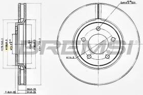 BREMSI CD7372V - B. DISC FRONT DIA.302 VENT. FIAT FREEMON