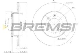 BREMSI CD7373S - B. DISC REAR DIA.240 SOLID MG TF