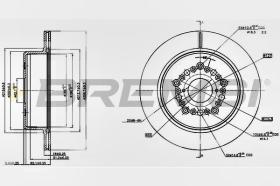 BREMSI CD7375V - B. DISC REAR DIA.307 VENT. LEXUS GS