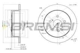 BREMSI CD7380S - B. DISC REAR DIA.291 SOLID TOYOTA AVENSI