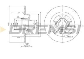 BREMSI CD7381S - B. DISC REAR DIA.275 SOLID RENAULT SCENI