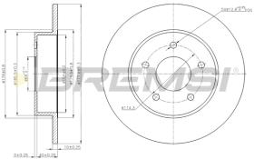 BREMSI CD7383S - B. DISC REAR DIA.278 SOLID NISSAN PRIMER