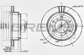 BREMSI CD7385V - B. DISC REAR DIA.300 VENT. MITSUB PAJERO