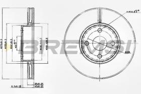 BREMSI CD7388V - B. DISC FRONT DIA.275 VENT. TOYOTA COROL